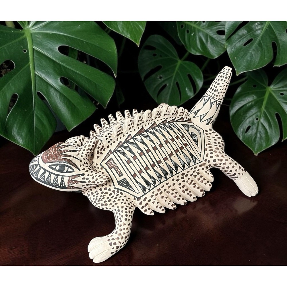 Mata Ortiz Pottery Horned Toad Effigy Tomas Quintana Folk Art Mexican Ceramic